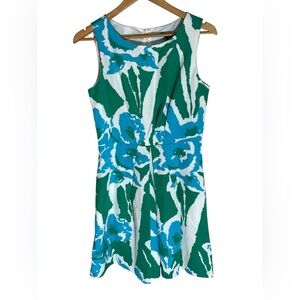 Tommy Hilfiger Green Blue White Floral Sleeveless Mini Dress